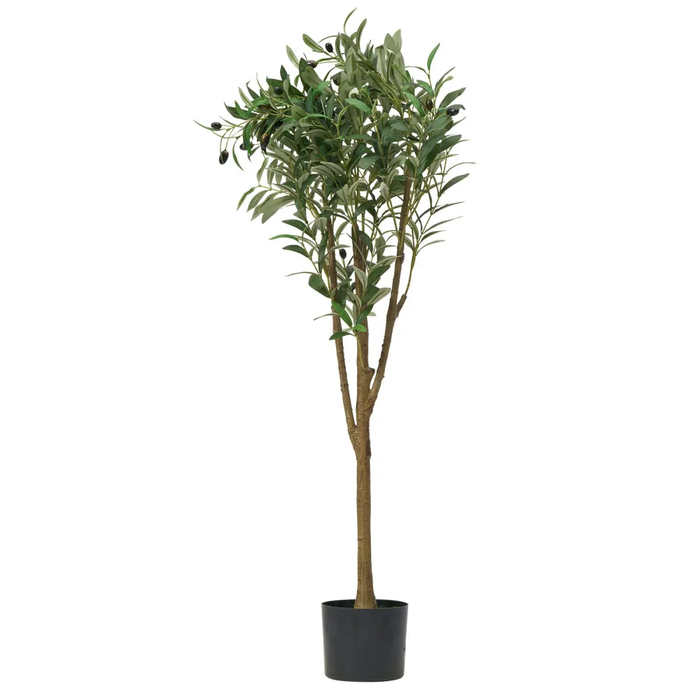 

5FT Artificial Olive Tree Tall Fake Plant with Black Pot for Home Office living room decoration
