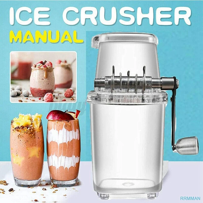 Ice Crusher Manual Rotary Ice Crusher Cocktails Slush Machine Ice-Cube Crushed Smoothies Ice Crusher Machine Home