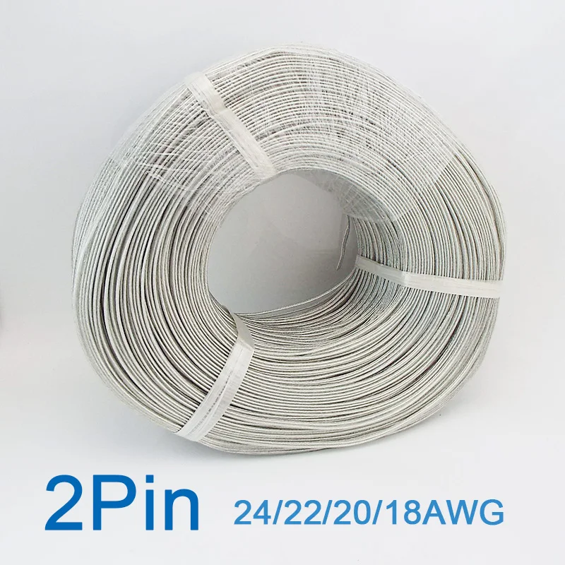 

30meter 50M Welding 24/22/20/18AWG 2Pin Audio Insulated Electric Wire Transparent power supply Cable for LED Neon Light Lighting