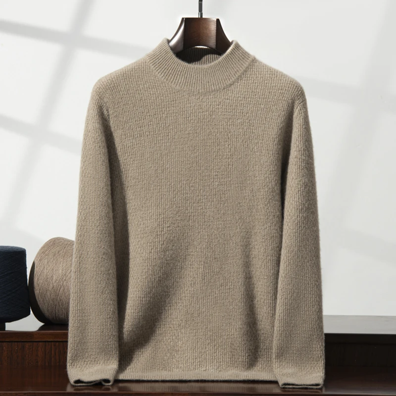 ZOCEPT Winter Thickened Sweater for Men High Quality 100 Goat Cashmere Knitted Pullover Sweater Solid Casual Thickening Jumper