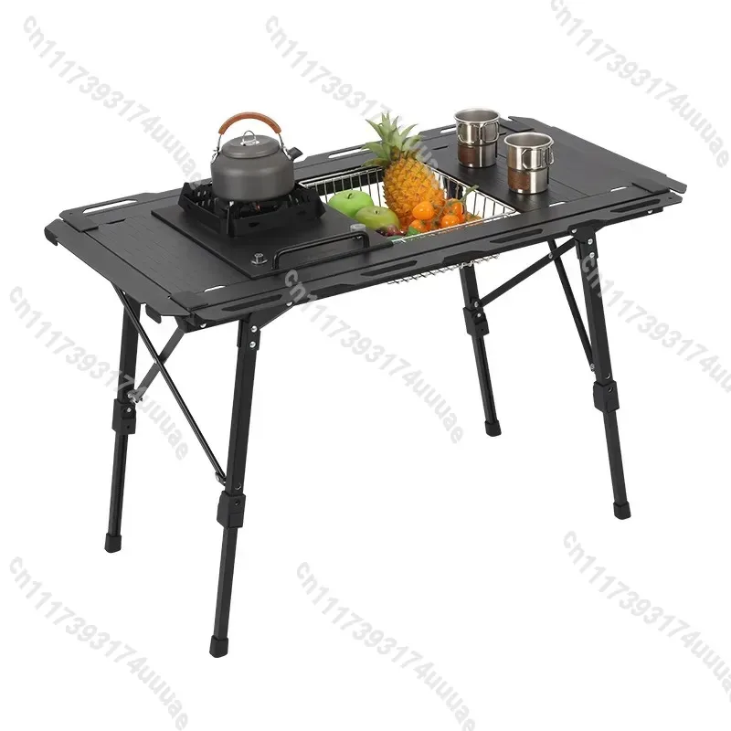 Multi‑Functional Aluminum Alloy Lifting Tactical Egg Roll Table, Portable Folding Table For Outdoor Camping