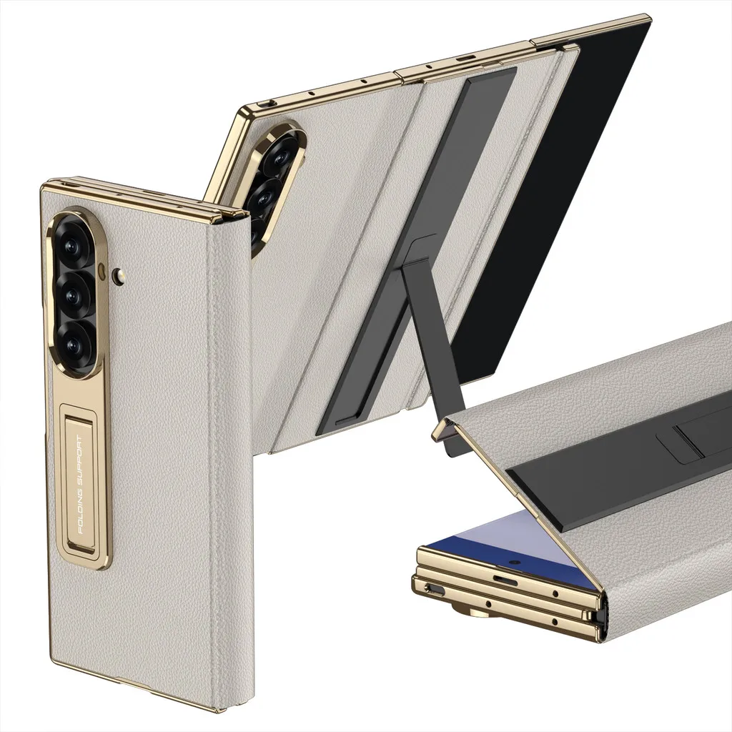 

All-inclusive Electroplated Leather Flip Phone Case For Samsung Galaxy Z TriFold 5G Protective Cover With Tempered Film