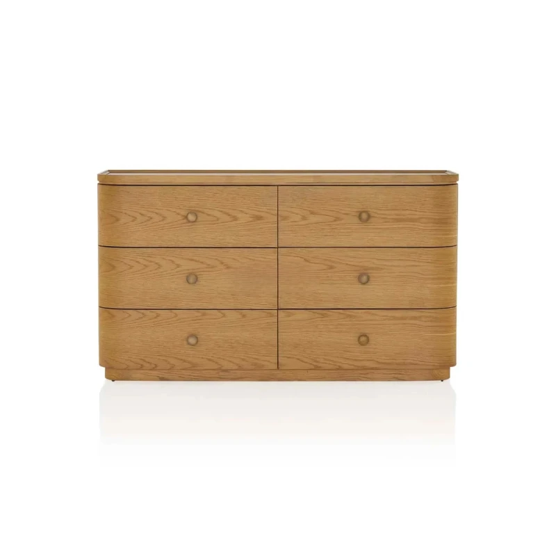 

6-drawer solid wood dressing table, with large storage space in bedroom or living room cabinets