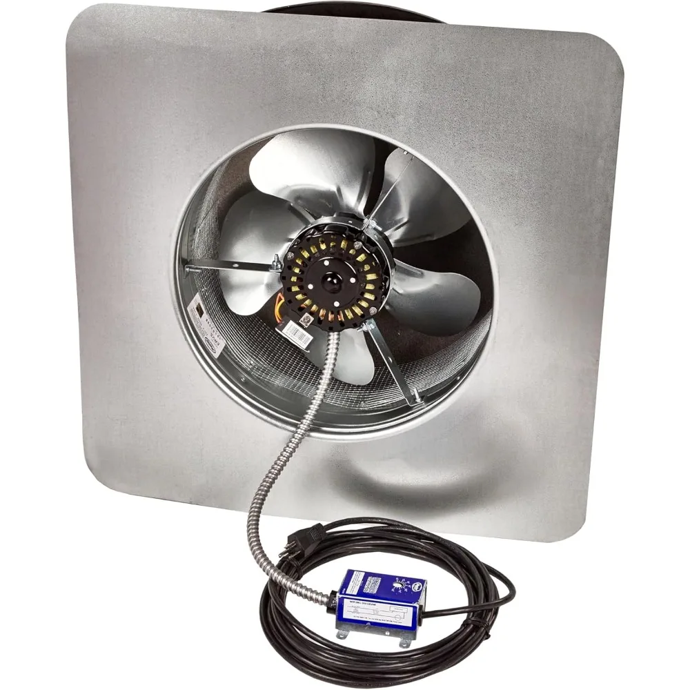 Sistema di ventilazione soffitta plug-in EZ Cool - 1050 CFM, ideale per spazi fino a 2000 mq. Piede, installazione semplice, stile legno stagionato