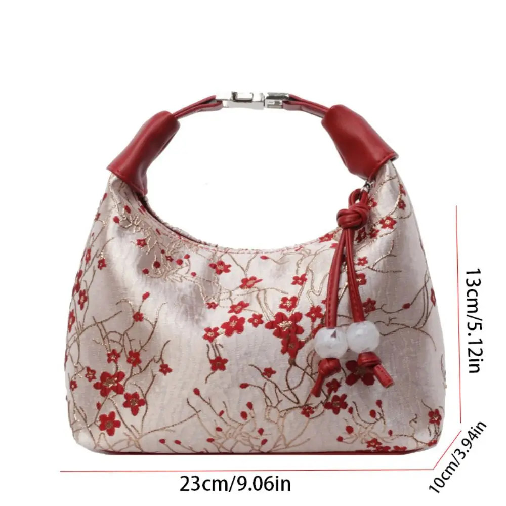 Portable Embroidered Chinese Style Handbag Canvas Purses Hanfu Embroidery Handbag Crossbody Bag Zipper Cheongsam Bag Party