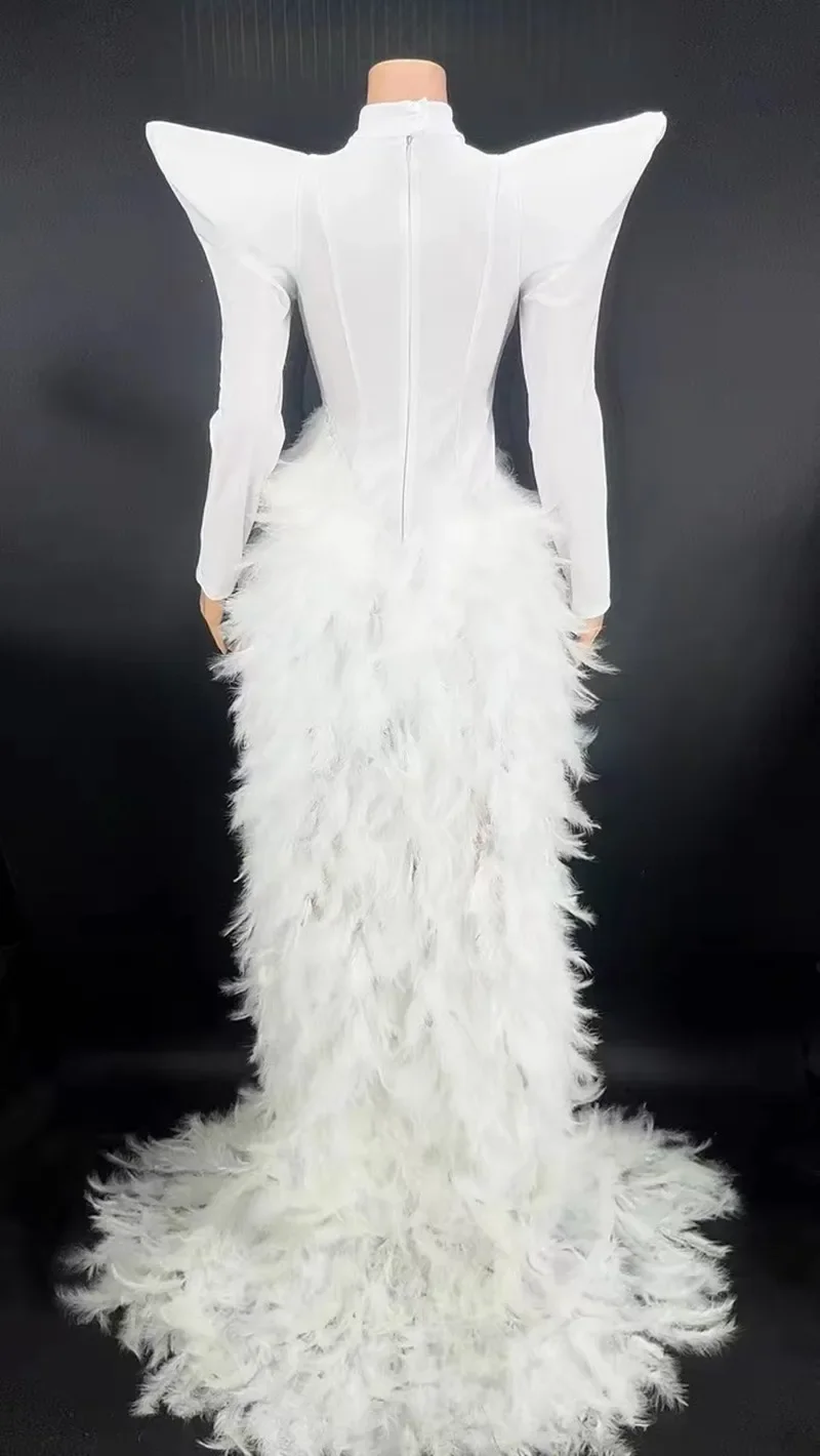 فستان أحمر أسود من حجر الراين للنساء أداء طويل لفتاة الإستعراض ملابس المسرح سحب الملكة طقم ملابس بار ملهى ليلي لأعياد الميلاد