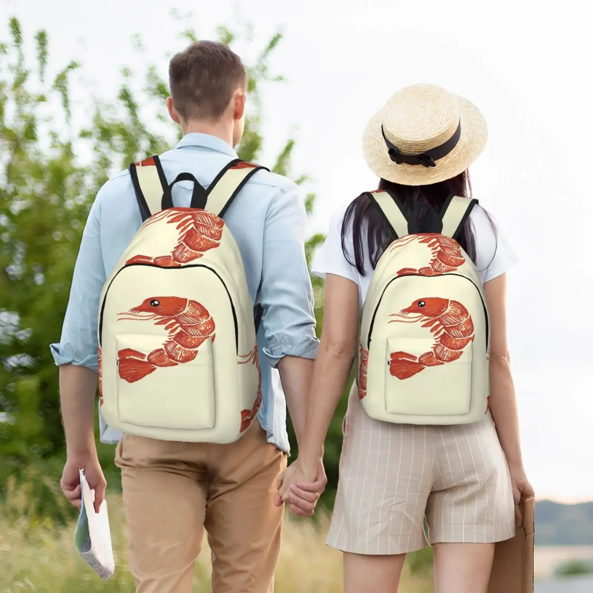 

Shrimp With Big Eye Backpack Student BookBag Children School Bag Laptop Shoulder Bags for Boys Girls