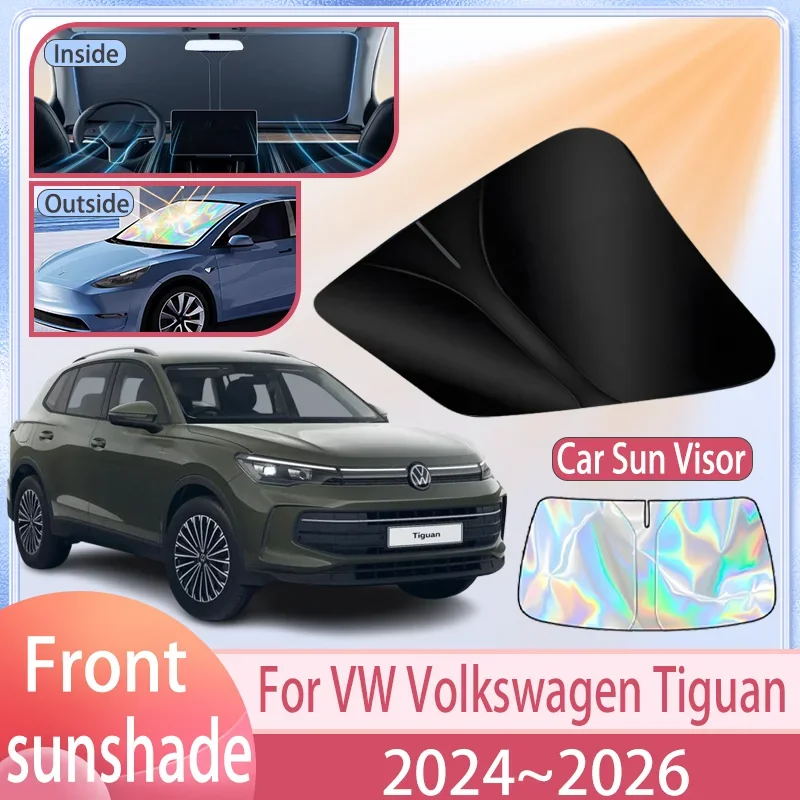 

Автомобильный солнцезащитный козырек для VW Volkswagen Tiguan 2024 2025 2026, солнцезащитный козырек на лобовое стекло, защита от ультрафиолета, аксессуары