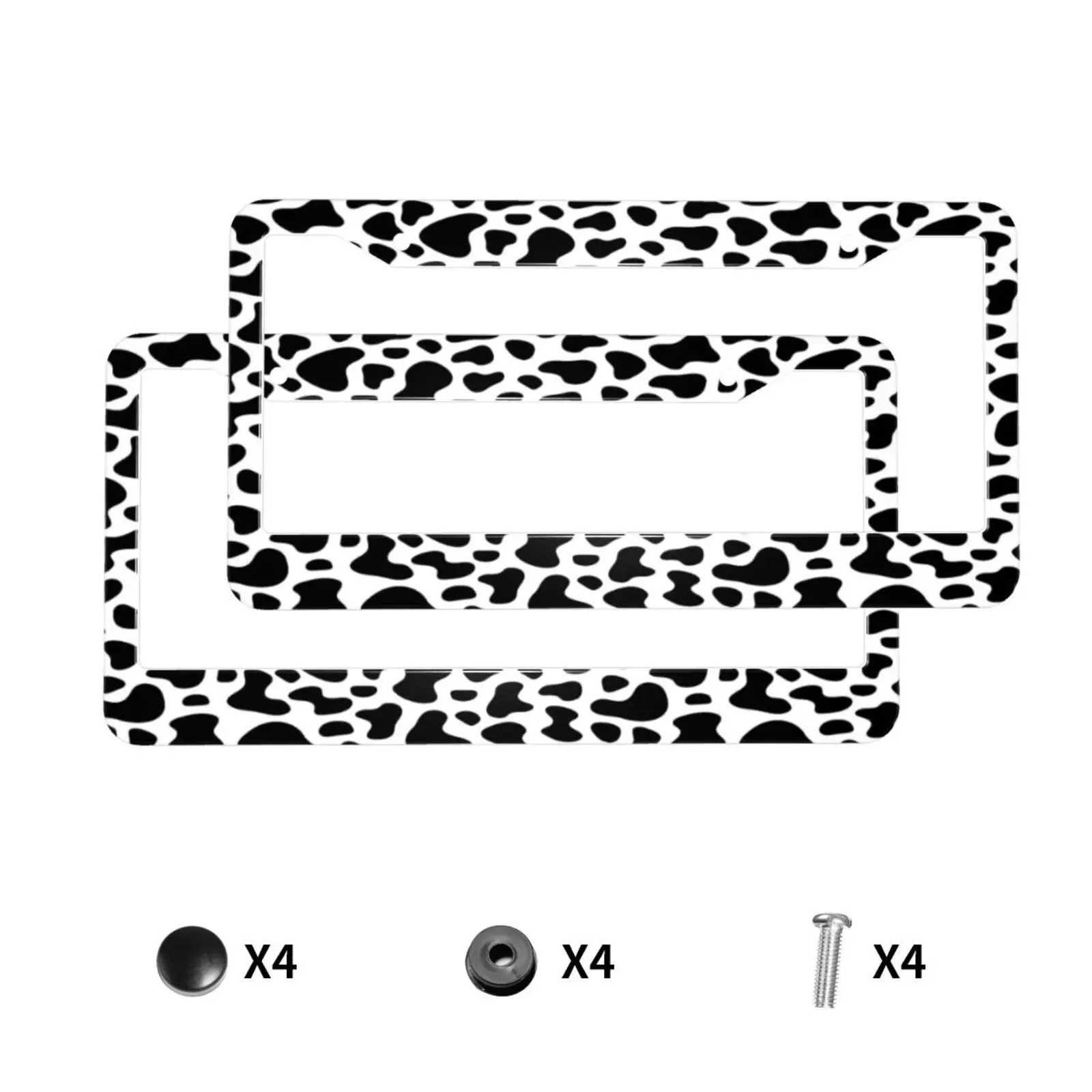 

Винтажный коровьи принт, универсальный стандартный чехол для номерного знака автомобиля из алюминиевого сплава, автомобильные аксессуары, водонепроницаемый чехол для номерного знака