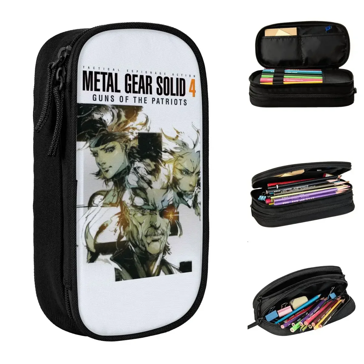 

Gear Solid MGS4 Games Pencil Cases New Solid Snake Pen Holder Bags Student Big Capacity School Supplies Zipper Pencilcases