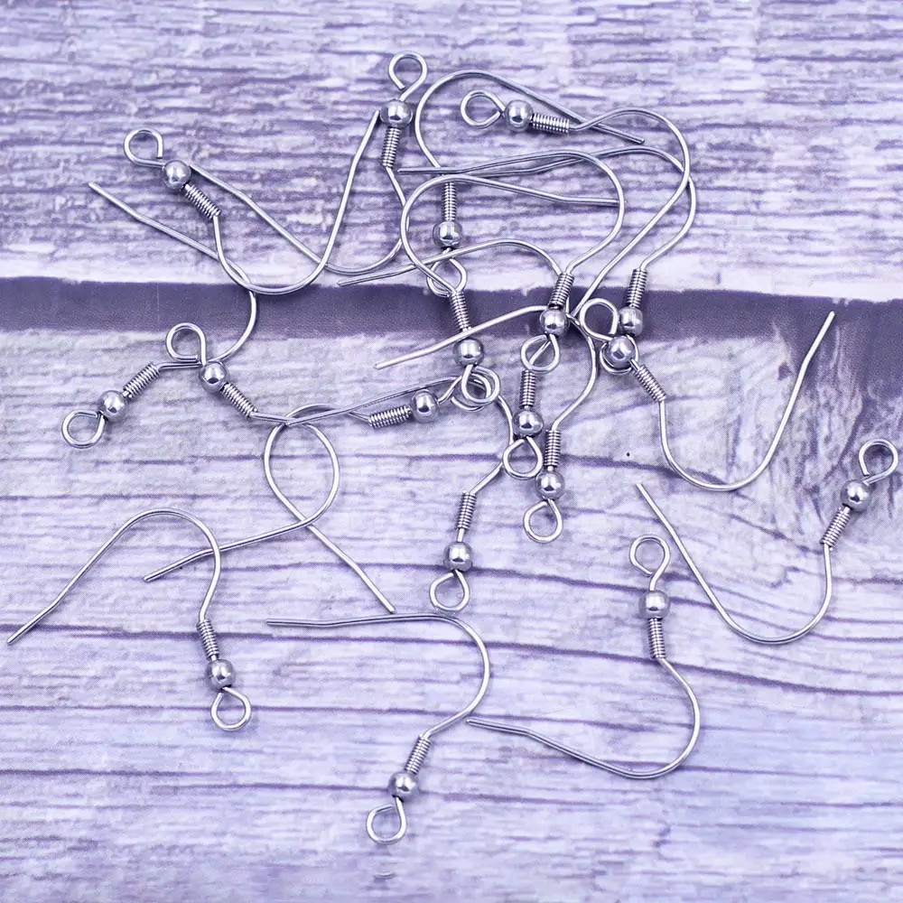 1500Pcs Silver Tone Stainless Steel Earring Wire Hooks Ear Jewelry Making Charms 23x22mm
