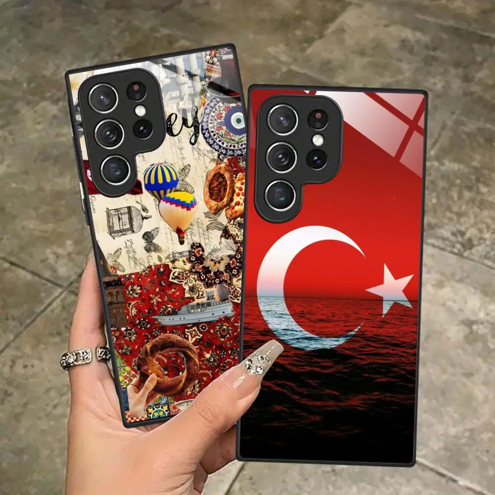 

Чехол для мобильного телефона с флагом Турции для Samsung Galaxy A56 55 54 53 52 51 36 35 34 23 16 15 5G Стеклянный чехол для мобильных телефонов