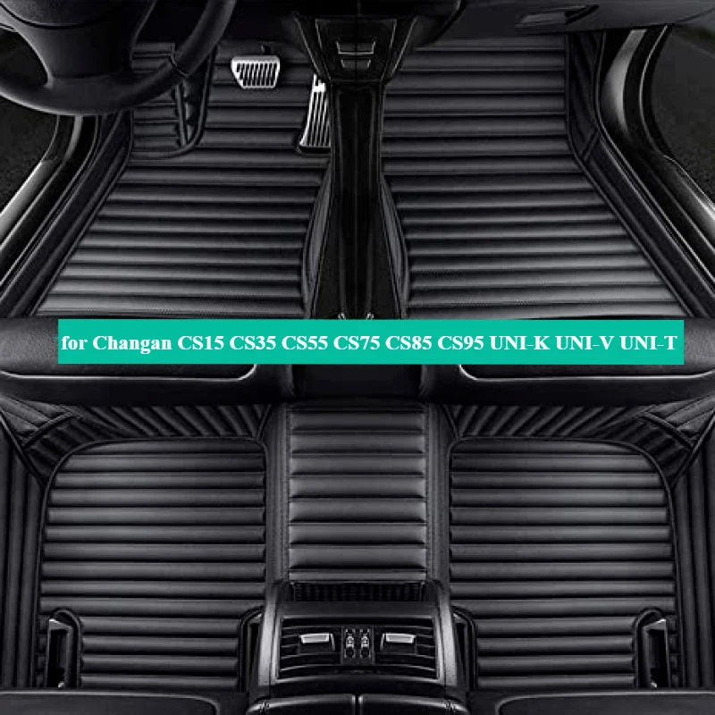 Custom Car Floor Mats for Changan CS15 CS35 CS55 CS75 CS85 CS95 UNI-K UNI-V UNI-T Interior Accessories Auto leather Carpet Trunk