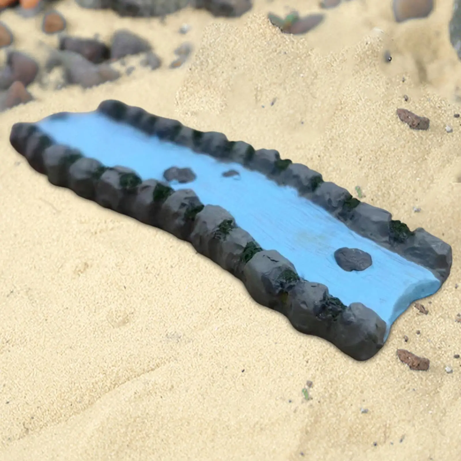 مصغرة الراتنج تيار تخطيط النحت المشهد الصغير DIY زخرفة الزخرفية تيار صغير الجنية روك نموذج القطار مشهد #3