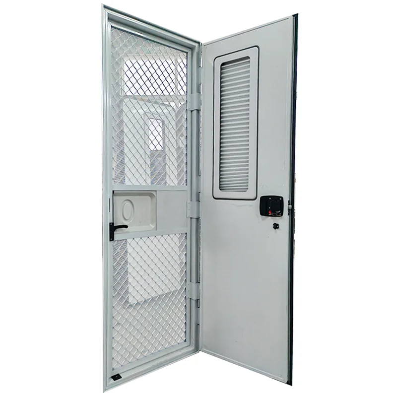 Factory Direct Supply 620*1600mm Custom Four Right Angle Type RV Travel Trailer Entry Door With Sun Blind and Inner Screen
