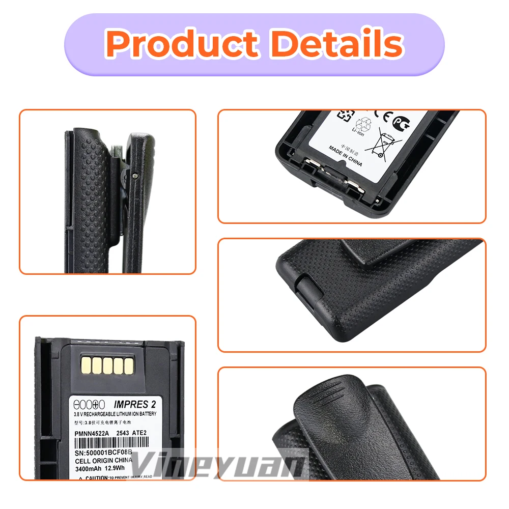 5PCS PMNN4522A IMPRES Battery for Motorola MTP3100 MTP6000 MTP6650 MTP600 MTP3250 MTP3200 NNTN8020AC NNTN8023BC NNTN8023