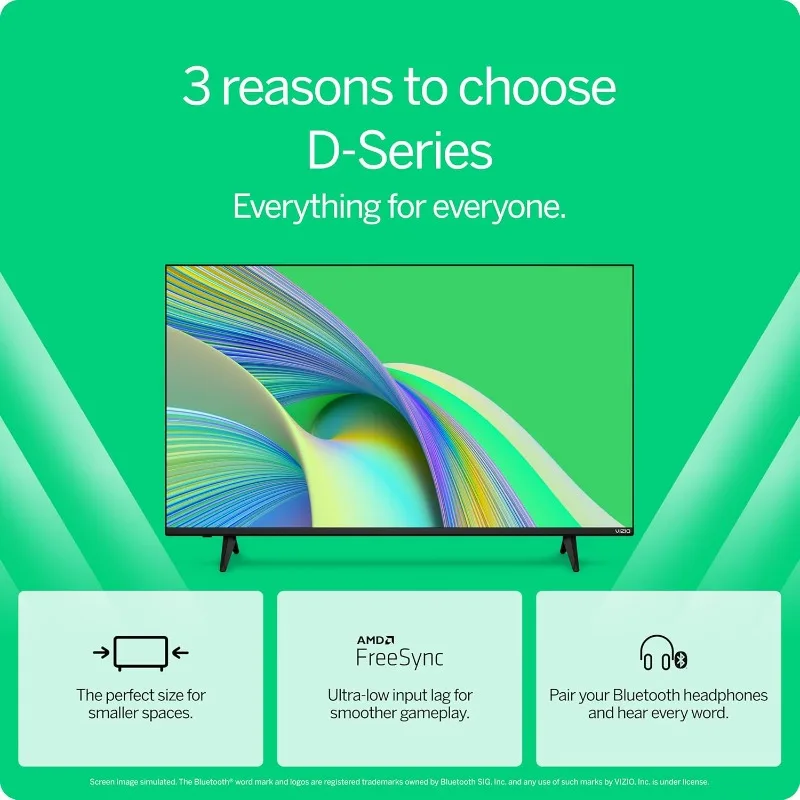 تلفزيون ذكي D-Series FHD LED مقاس 24 بوصة مع سماعة رأس بلوتوث، متوافق مع AMD FreeSync و Alexa، موديل D24fM-K01، موديل 2023 #3