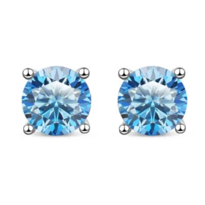 Ewya gra zertifiziert 0,1-2ct farbig grün rosa Moissan ite Ohr stecker für Frauen Sterling Silber Ohr stecker edler Schmuck