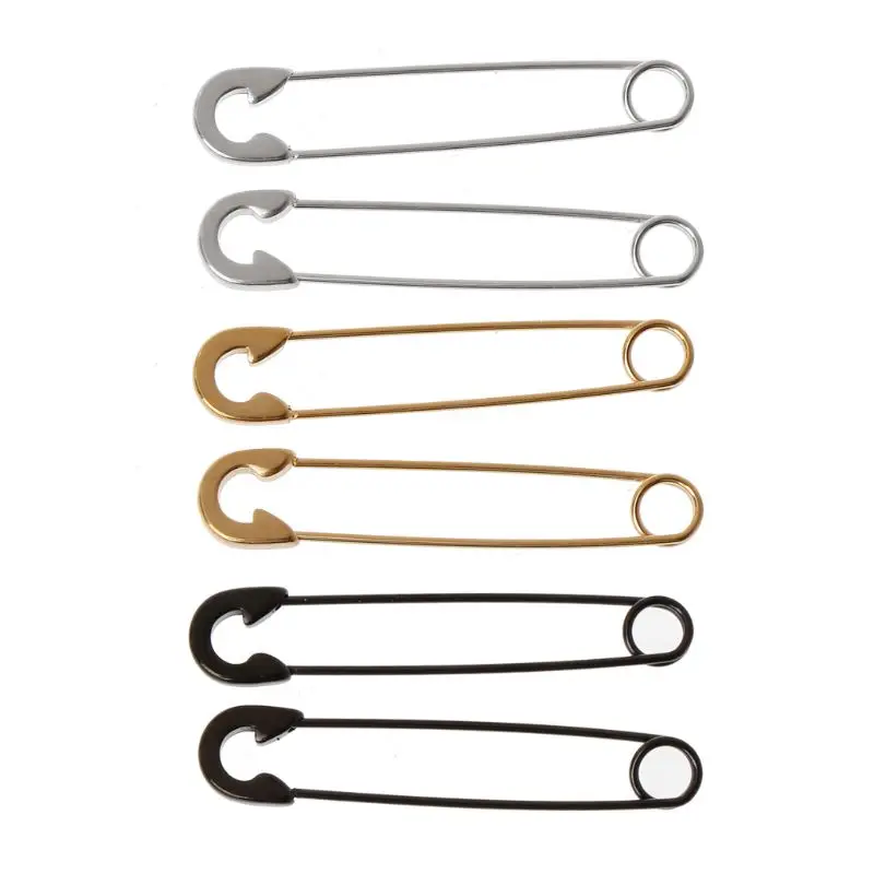 Safety Pins Ear Threader Stainless Steel Fashion Long Stud Earrings Jewelry Decoration for DIY Hat Bag Clothes Shoelace