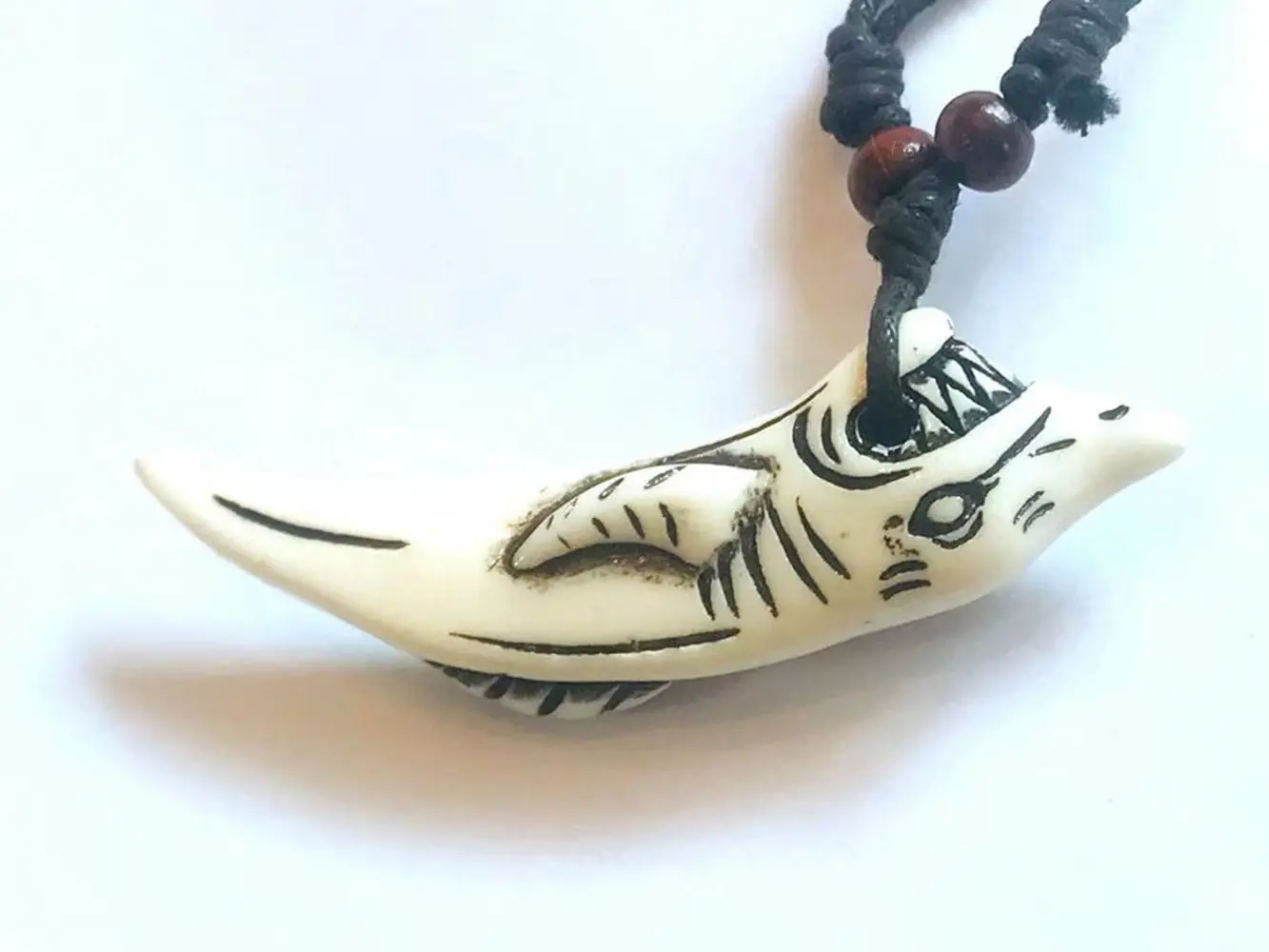 12 pcs Resin White Demon Shark Totem Pendant Necklaces Vintage Gothic Accessories Rock Women Men Jewelry Gift Party Decor