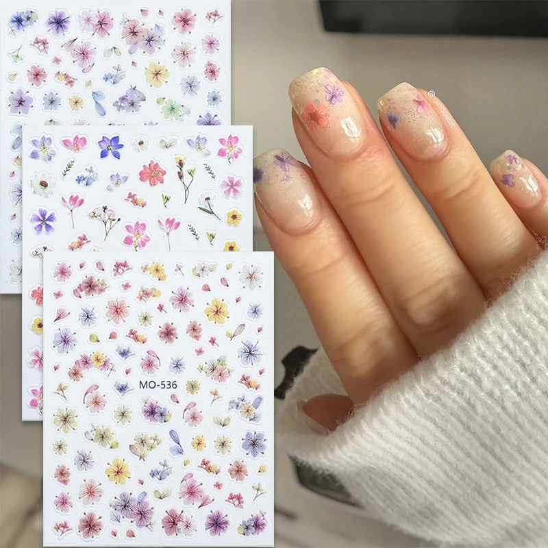 여름 꽃 네일 스티커 DiY 접착제 네일 데칼 네일 용품 손톱 용 슬라이더 손톱에 누르기 손톱 제품