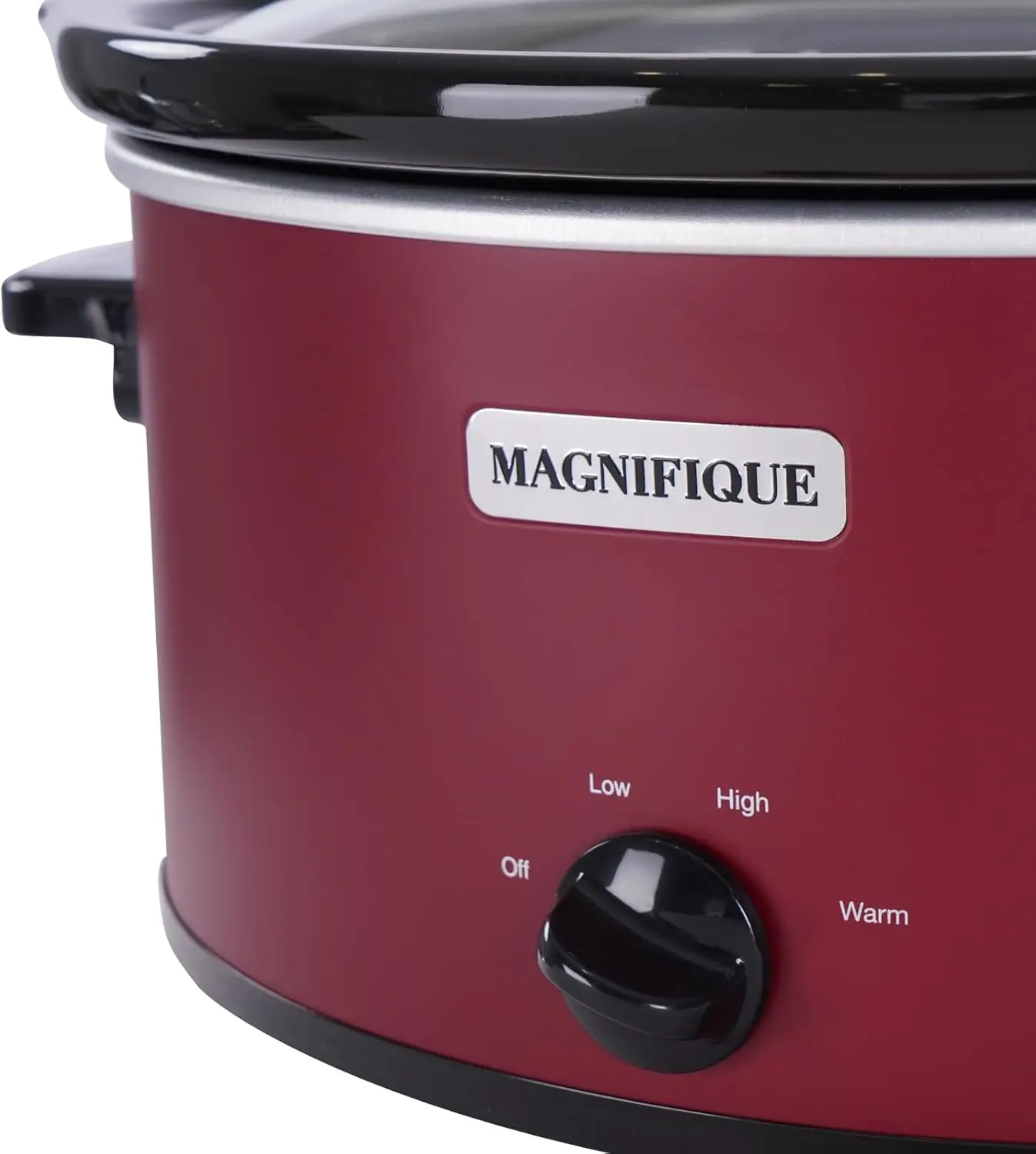 8 Quart Slow Cooker Oval Manual Pot Food Warmer with 3 Cooking Settings, Red Stainless Steel