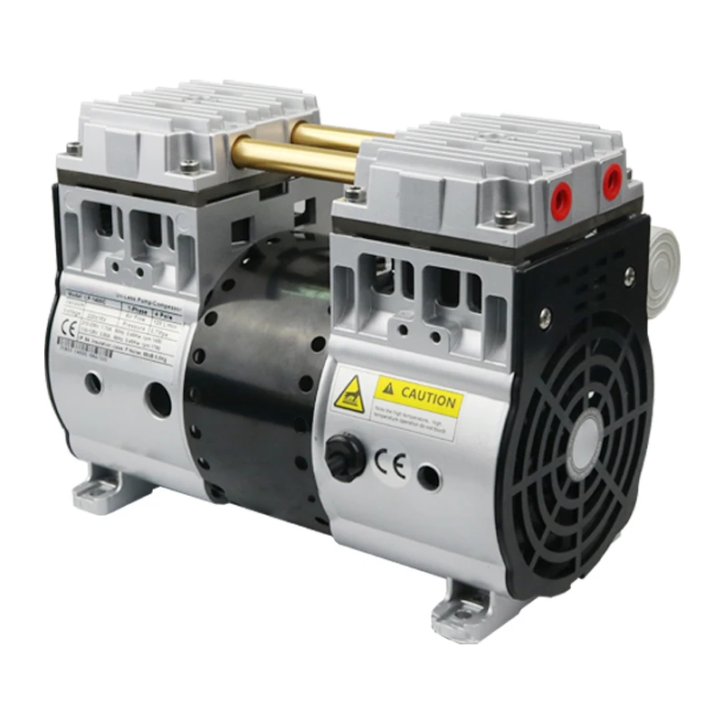 High Precision Low Noise AC 450W Small Piston Vacuum Pump Oil-Free 150L/min Capacity High Pressure 110V/220-240V 1-Year Warranty