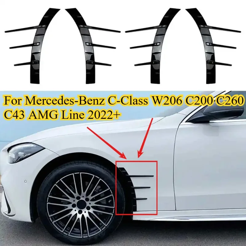 

Для Mercedes-Benz C-Class W206 2022 2023 C200 C260 C43 AMG Line передний задний бампер, спойлер для бровей, воздуховыпускное отверстие, накладка