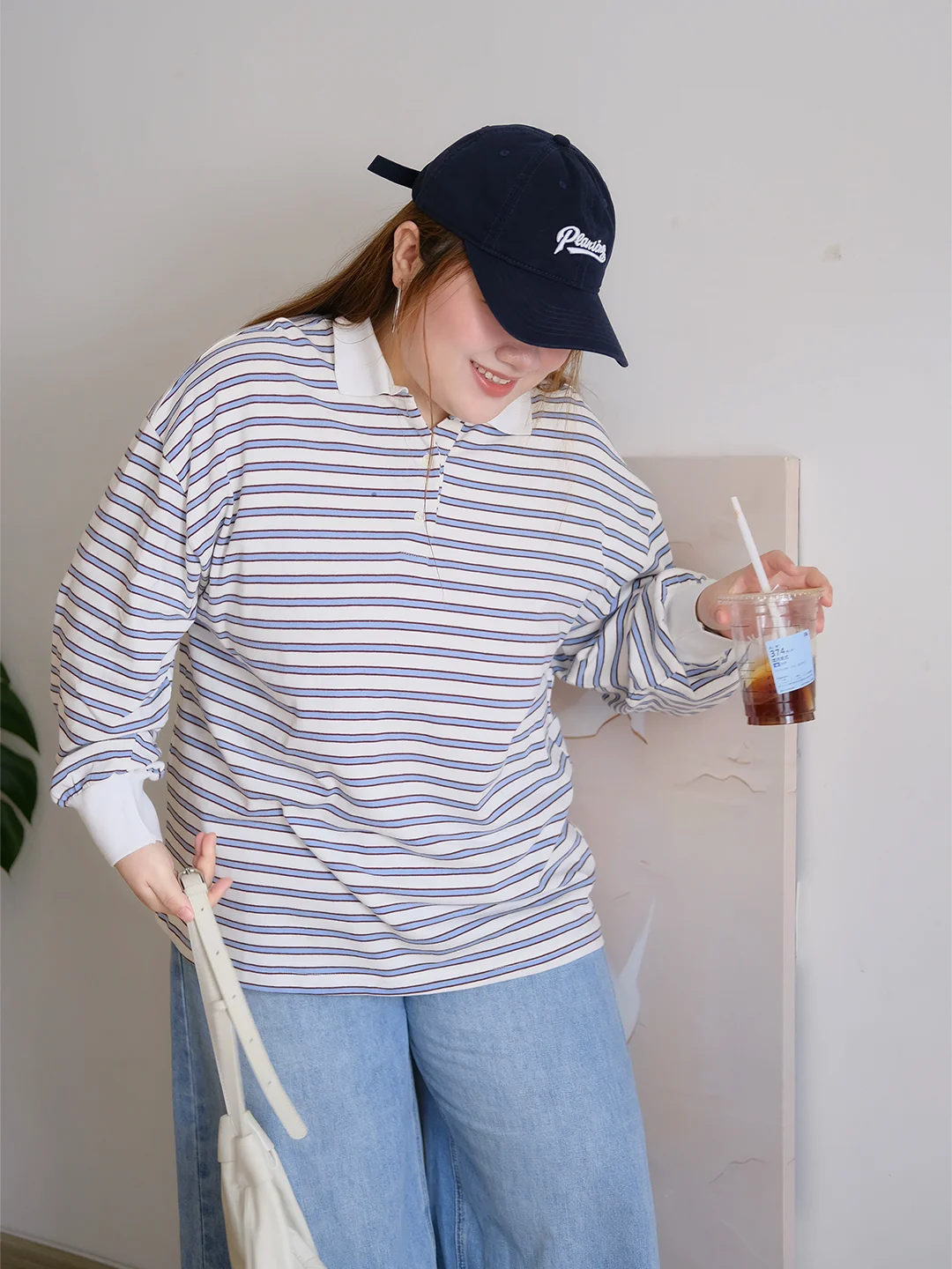 

Zooobaby04 Корейская свободная полосатая футболка с длинным рукавом для женщин, базовый слой, утягивающий топ