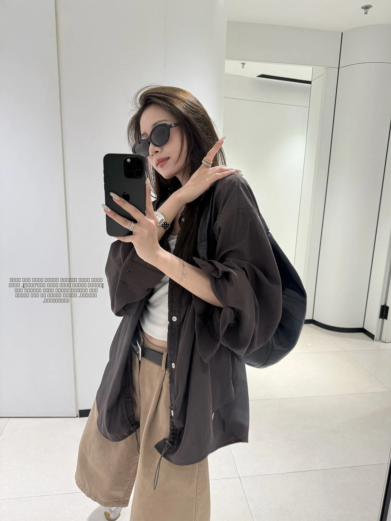 

Superniniyy Women's irt Sle Windbreaker Outerwear Elastic Dstring Design Loose Fit Versatile Wood ain Patterned Coat