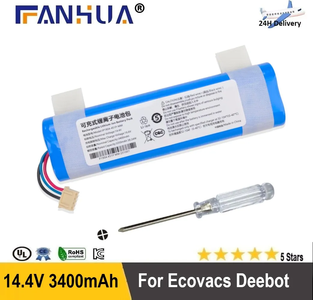 

Battery Replacement for Ecovacs Deebot N8 N8+ N8 Pro N5 T5 Deebot Ozmo 900 901 905 930 Deebot DG31 DG3G DG70 DV35 Vacuum Cleaner