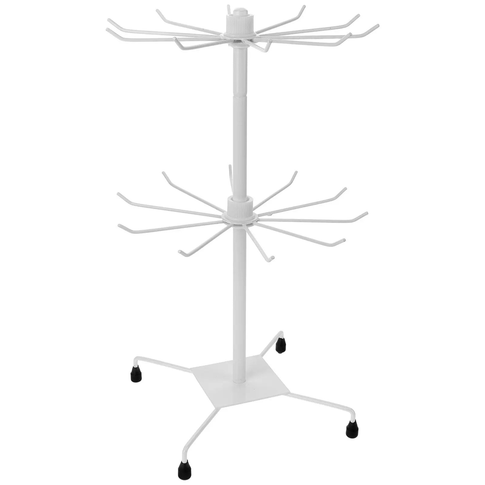 Rotating Jewelry Display Stand Metal Double-Tier Earring Organizer Holder Stable Jewelry Storage Rack Earring Holder Organizer