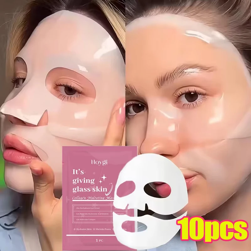 1/3/5/10PCS Bio Collagen Face Mask Moisturizing Brightening Hydrating Shrink Pores Fade Fine Lines Anti-aging Tender Skin Care