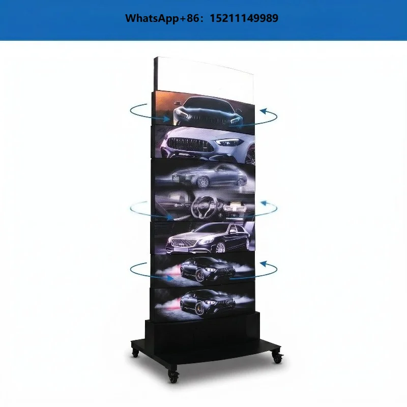 Premium P2 P2.5  Indoor Rotating LED Advertising Screen with 360 Viewing Angle Smart APP PC Control for Exhibition Hall