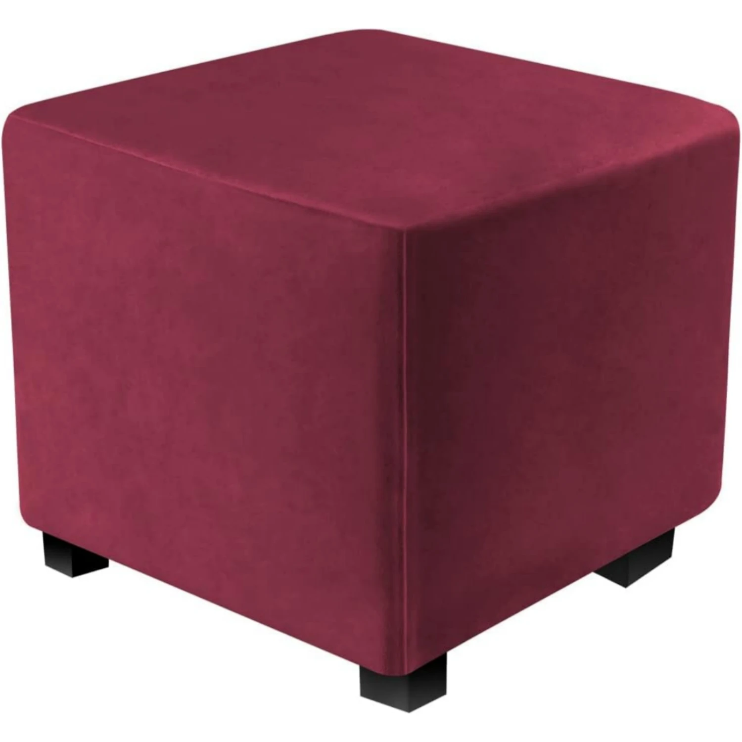 Ottoman Covers Slipcover Square Ottoman Covers Protector for Footrest Foot Stool Stretch Comfortable Velvet with Elastic Bottom