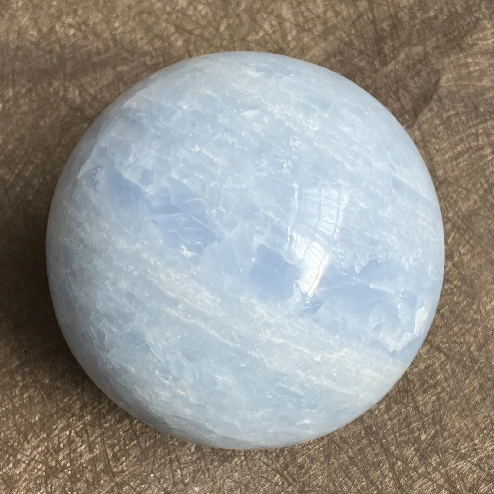 95mm Natural Celestite Sphere Polished Crystal Ball Quartz Rock Decoration Stone Mineral Healing Reiki T11