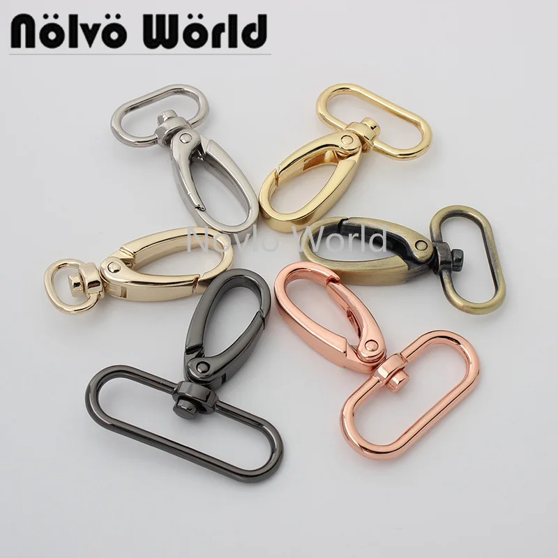 10-50Pcs Swivel Clasps with D Rings Lanyard Snap Hooks Keychain Clip Hook Metal Lobster Claw Clasps for bag decorate accessories