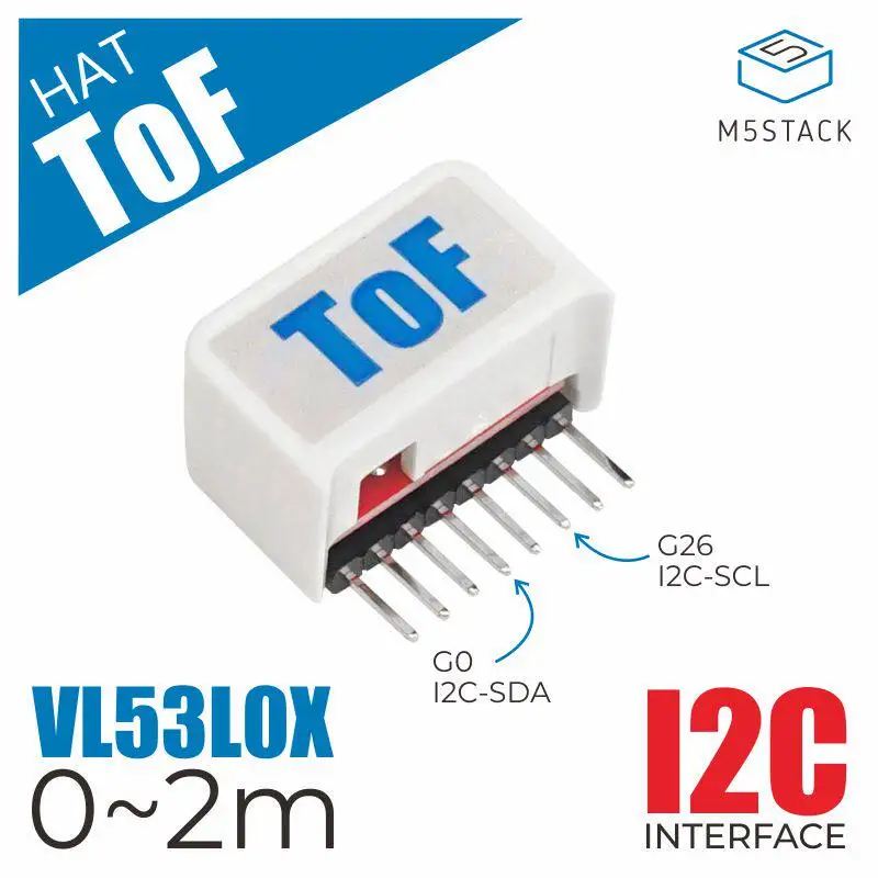 

Официальный лазерный датчик расстояния M5Stack Stick C, совместимый с ToF VL53L0X, с VCSEL-излучателем для измерения расстояния