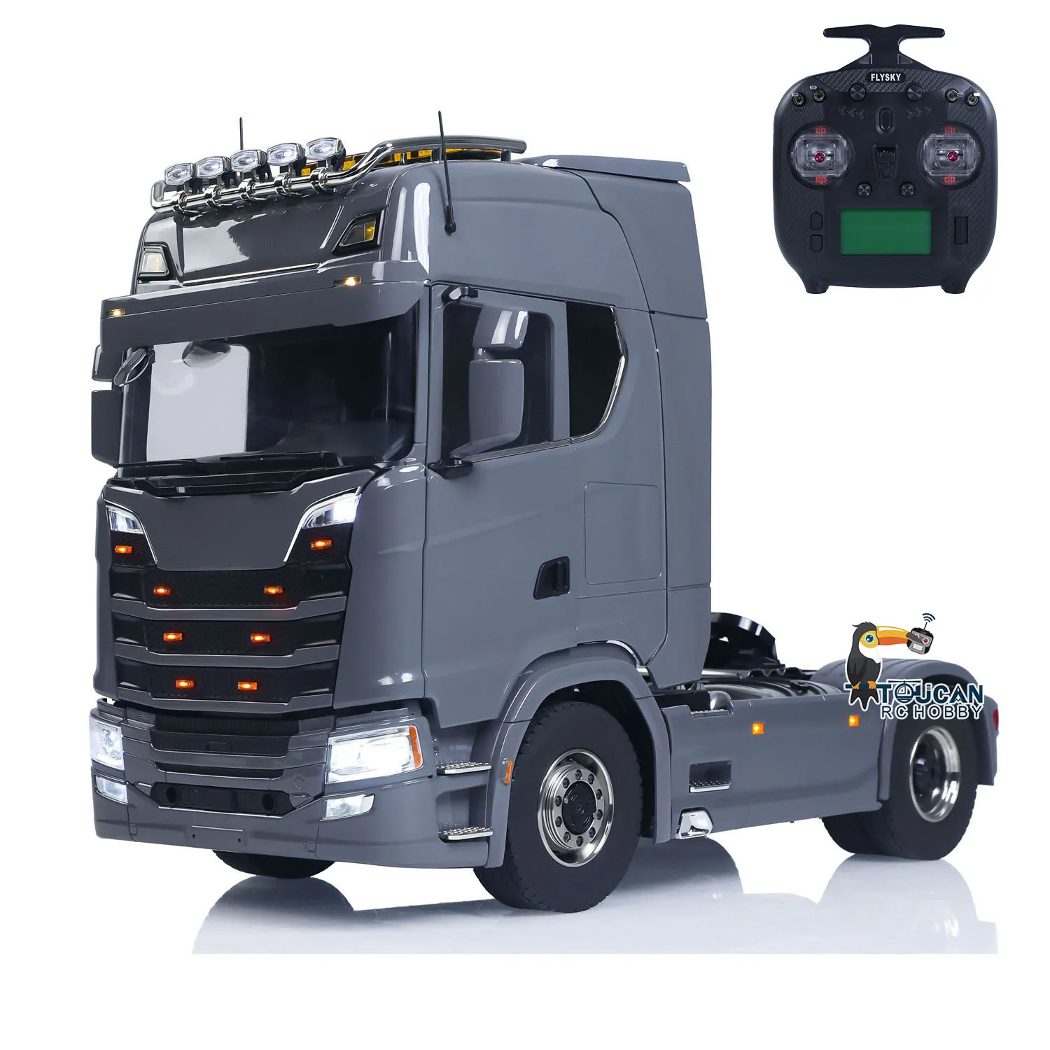 

RC Tractor Truck 1/14 4x4 Metal Chassis Fifth Wheel 3-speed Transmission with Transfer Case 4x2 Remote Control Lorry Model