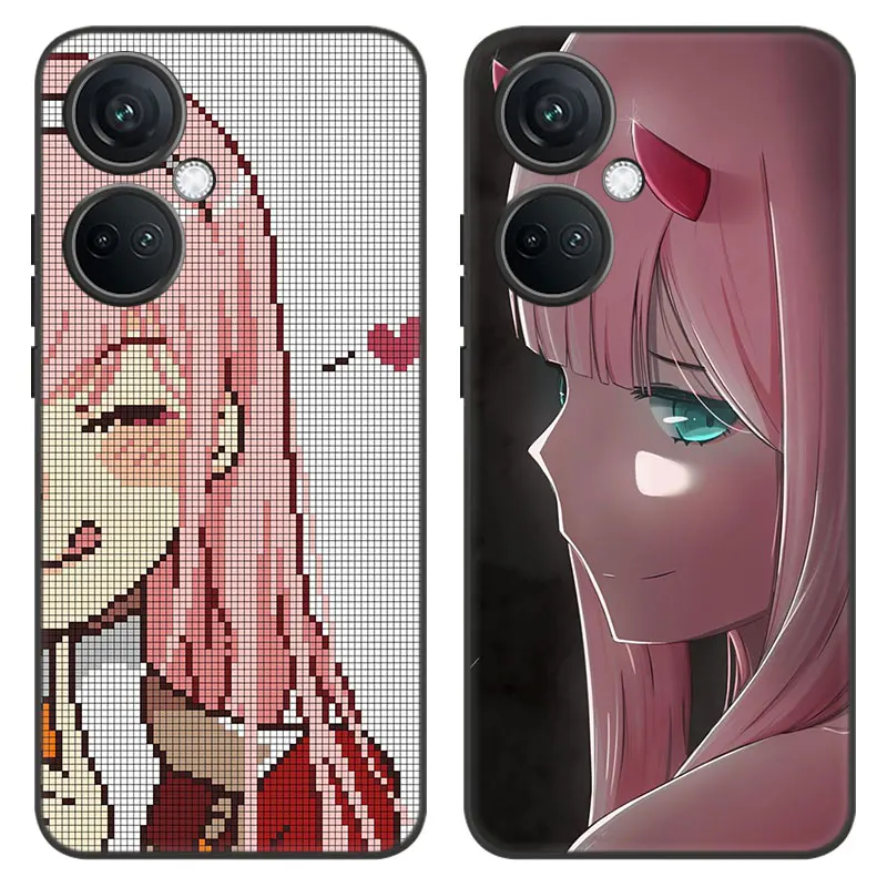 Zero Two Darling in the FranXX Cartoon Cover Black Case For OnePlus Nord CE3 Lite 3 12 11 2T N30 CE2 N300 N200 10 9RT ACE 2V Pro