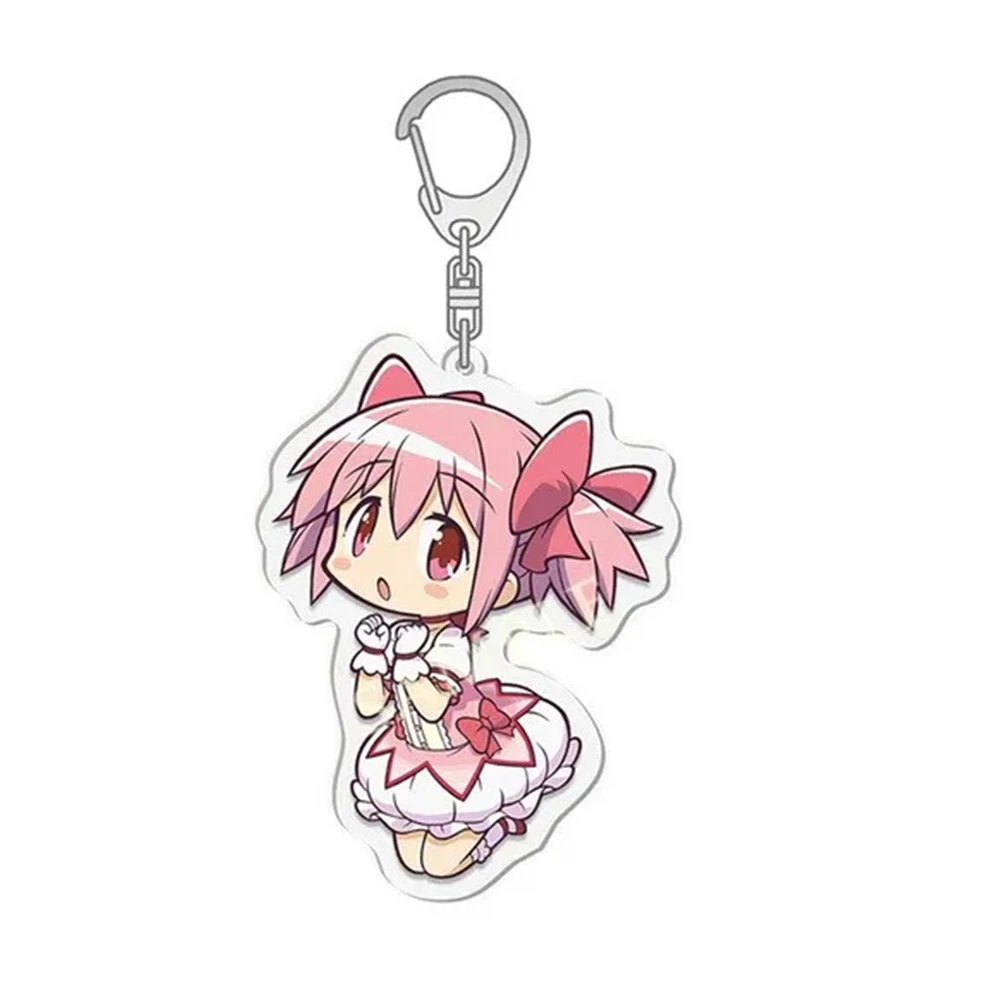 Anime Puella Magi Madoka Magica Acrylic Keyring Model Kaname Madoka Akemi Homura Miki Sayaka Tomoe Mami Sakura Kyoko Keychain