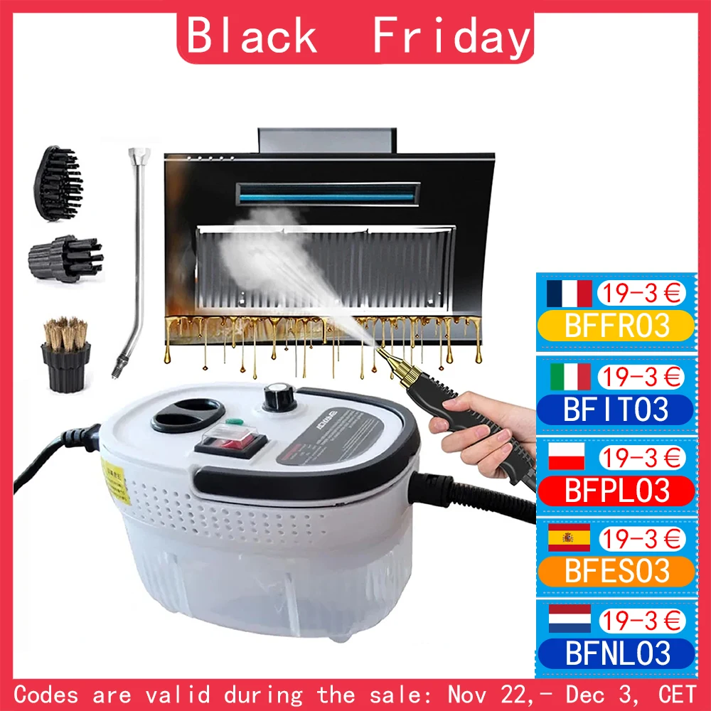 Limpiador de vapor de alta presión de 2500W，cocina y hogar limpiadores a vapor，limpieza baño limpiador a vapor de alta presión