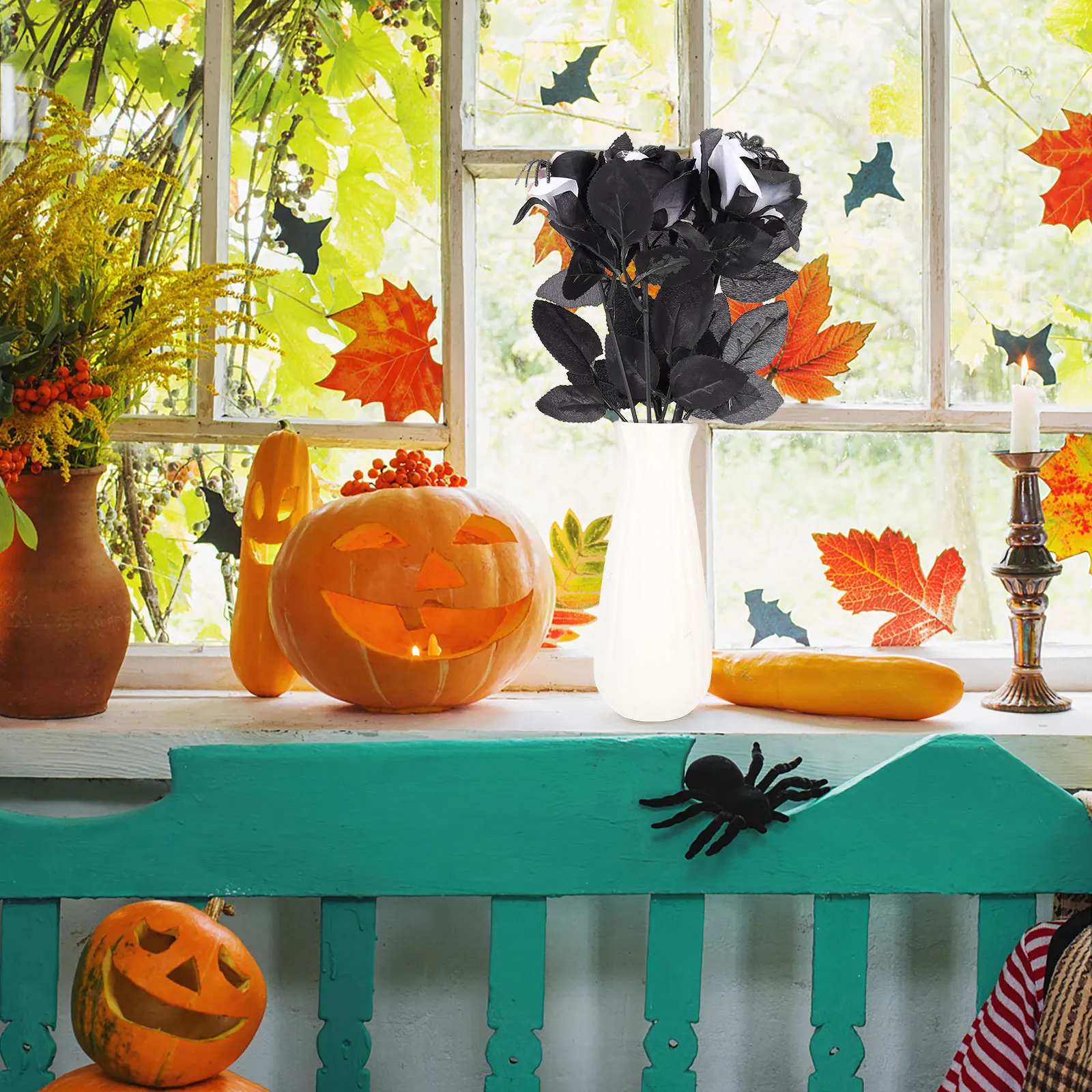 

5 Pcs Halloween Indoor Decorations Fake Creepy Flowers Premium Outdoor Creative