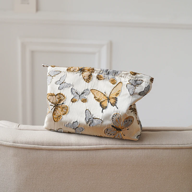 Colorful Butterfly Women's Makeup Bag Large-capacity Cosmetics Skin Care Product Storage Bag Travel Toiletry Bag Handy Handy Bag