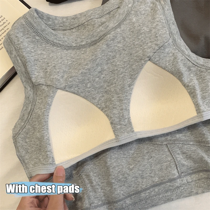 Crop Top Women Seamless Underwear Vintage Crop Top Vest Female Sexy Lingerie Sports Bralette Deep V Neck Cropped Camis Camisole