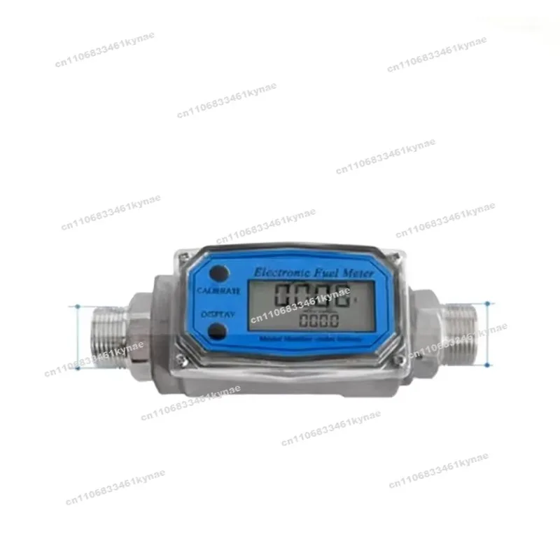 For Aluminum Alloy 6par Digital Display Flow Meter K24 Methanol Diesel Liquid Turbine Flow Meter Pagota Joint 9-100L/min