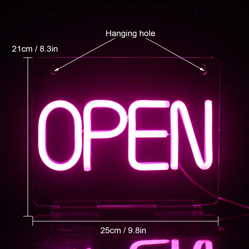 Wanxing Neon Sign Custom OPEN Business Light Ultra Bright LED Wall Decorate Store Restaurant Shop BAR Instruct Advertising Lamp