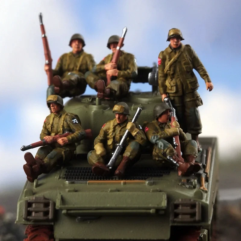 

1/72 Scale American Armored Tank Vehicle 6pcs Soldiers Action Figures Model DIY Scene Accessory Doll Collection Display Toys Fan