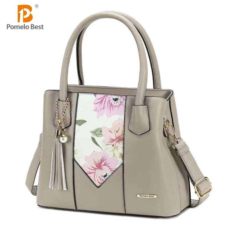 

Pomelo Best Satchel bags for women with Random Flowers, Purses and Handbags for Women fashion Shoulder Bag Top Handle Satchel