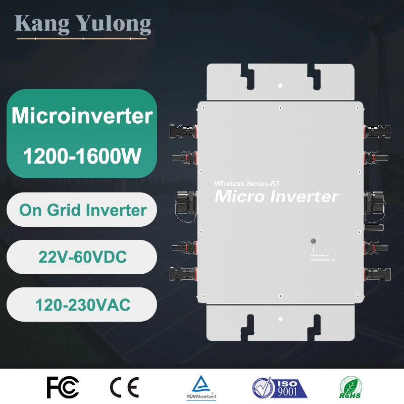 Microinverter 1600W 1400W 1200W Smart App WIFI Monitoring Grid Tie Ip65 WVC Micro Inverter For Solar Panel System